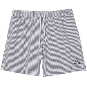 Maison Labiche Shark Stripe Print Swim Shorts